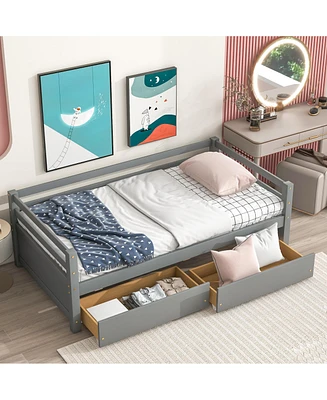 Simplie Fun Daybed with two Storage Drawers, Grey