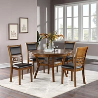 Set Of 2 Upholstered Dining Chair In Walnut Finish