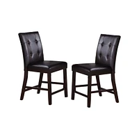 Streamdale Furniture Leroux Upholstered Counter Height Chairs In Espresso Finish, Set Of 2