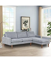 Streamdale Furniture Plush Cashmere L-Shaped Sofa Luxurious Comfort, Space Maximizer