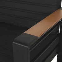 Water-Resistant Aluminum Outdoor Sofa with Wood Composite Accents