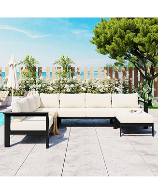 Simplie Fun Premium Aluminum Outdoor Sofa Set for Ultimate Comfort and Durability