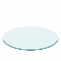 24 Inch Round Tempered Glass Table Top Clear Glass 3/8" Inch Thick Beveled Polished Edge