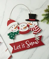 Glitzhome 12.75 H Wooden Christmas Snowman Family Wall Decor