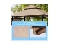 Slickblue 13.5 x 4 Feet Patio Bbq Grill Gazebo Canopy with Dual Side Awnings