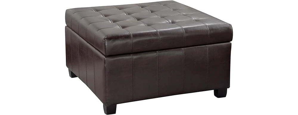 Streamdale Furniture Plush Upholstered Tufted Ottoman with Hidden Storage