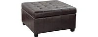 Simplie Fun Plush Upholstered Tufted Ottoman with Hidden Storage