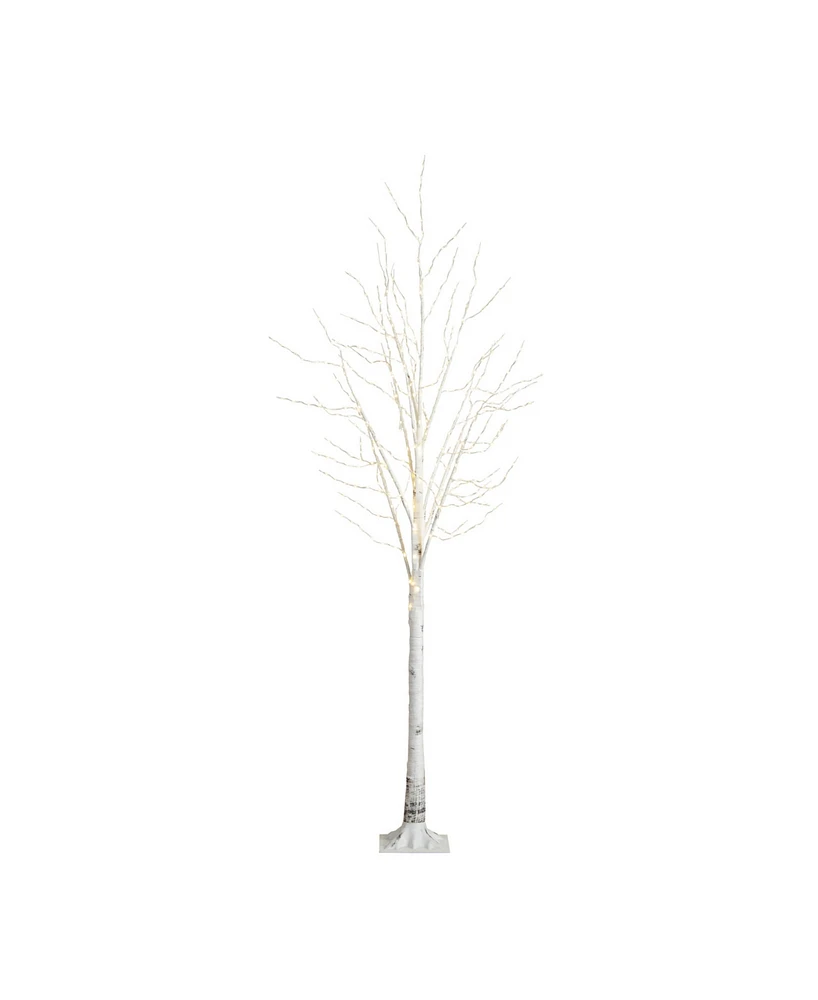 Nearly Natural 8ft. Pre-Lit Artificial White Birch Tree with 500 Warm White Led Lights