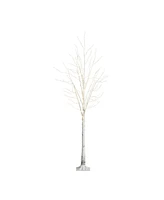 Nearly Natural 8ft. Pre-Lit Artificial White Birch Tree with 500 Warm White Led Lights