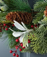 Glitzhome 24 D Christmas Pinecone Berry Wreath