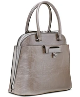 Calvin Klein Becky Metallic Convertible Turnlock Dome Satchel