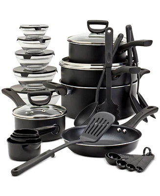 Basic Essentials 32-Pc. Nonstick Aluminum Cookware Set