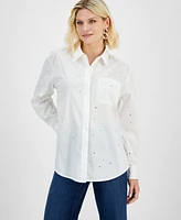 I.n.c. International Concepts Petite Embellished Shirt, Created for Macy's