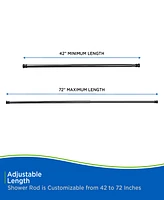 Kenney Twist Fit No Tools Shower Curtain Rod, 42-72"