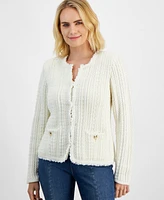 I.n.c. International Concepts Petite Fringe-Trim Cardigan, Created for Macy's