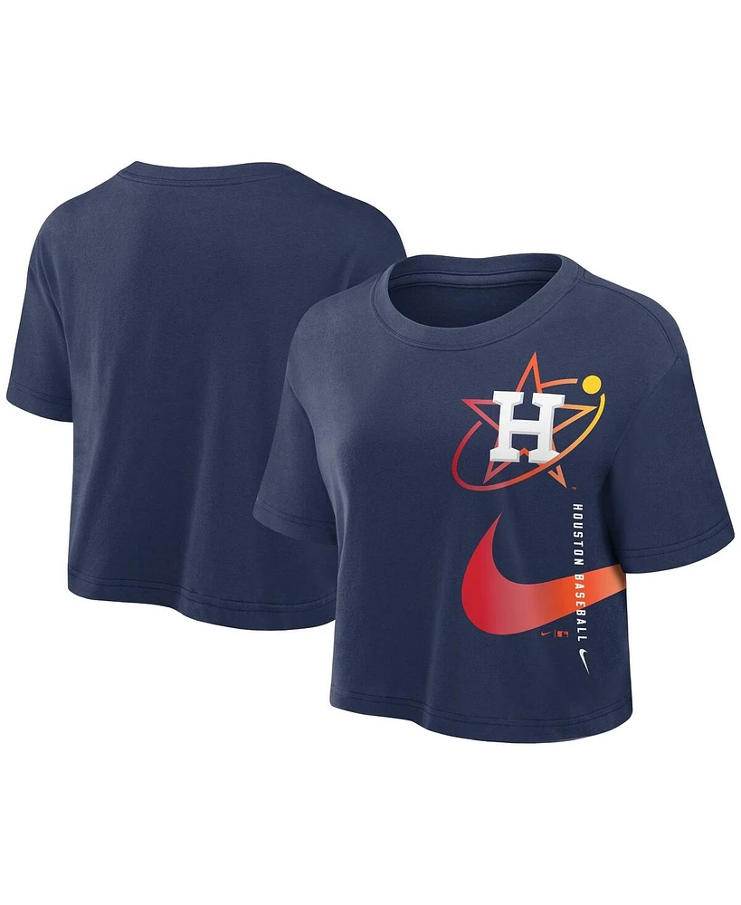 Nike Women's Navy Houston Astros City Connect Performance Cropped T-Shirt