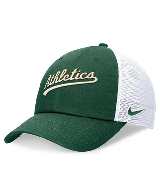 Nike Men's Green Oakland Athletics Evergreen Wordmark Trucker Adjustable Hat