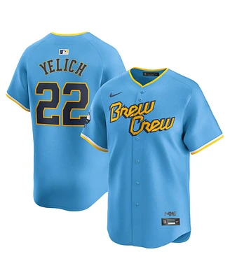 Nike Men's Christian Yelich Powder Blue Milwaukee Brewers City Connect Limited Player Jersey