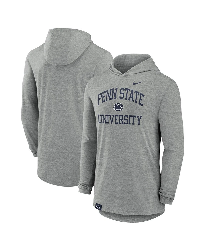 Nike Men's Heather Gray Penn State Nittany Lions Blitz Hoodie Long Sleeve T-Shirt