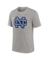 Nike Men's Heather Gray North Carolina Tar Heels Blitz Evergreen Legacy Primary Tri-Blend T-Shirt