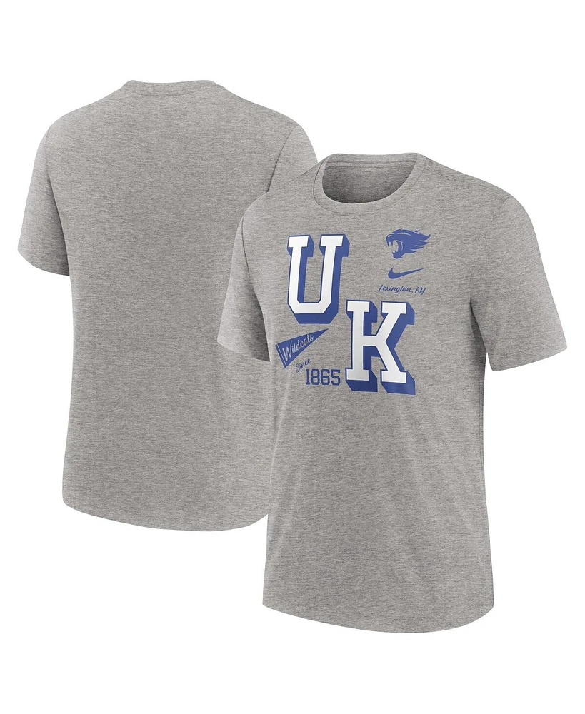 Nike Men's Heather Gray Kentucky Wildcats Blitz Roll Call Tri-Blend T-Shirt