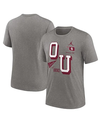 Jordan Men's Heather Gray Oklahoma Sooners Blitz Roll Call Tri-Blend T-Shirt