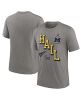 Jordan Men's Heather Gray Michigan Wolverines Blitz Roll Call Tri-Blend T-Shirt