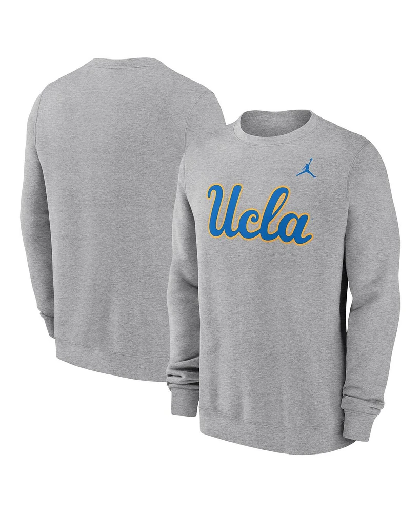 Jordan Men's Heather Gray Ucla Bruins Primetime Evergreen Fleece Pullover Sweatshirt