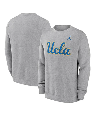 Jordan Men's Heather Gray Ucla Bruins Primetime Evergreen Fleece Pullover Sweatshirt