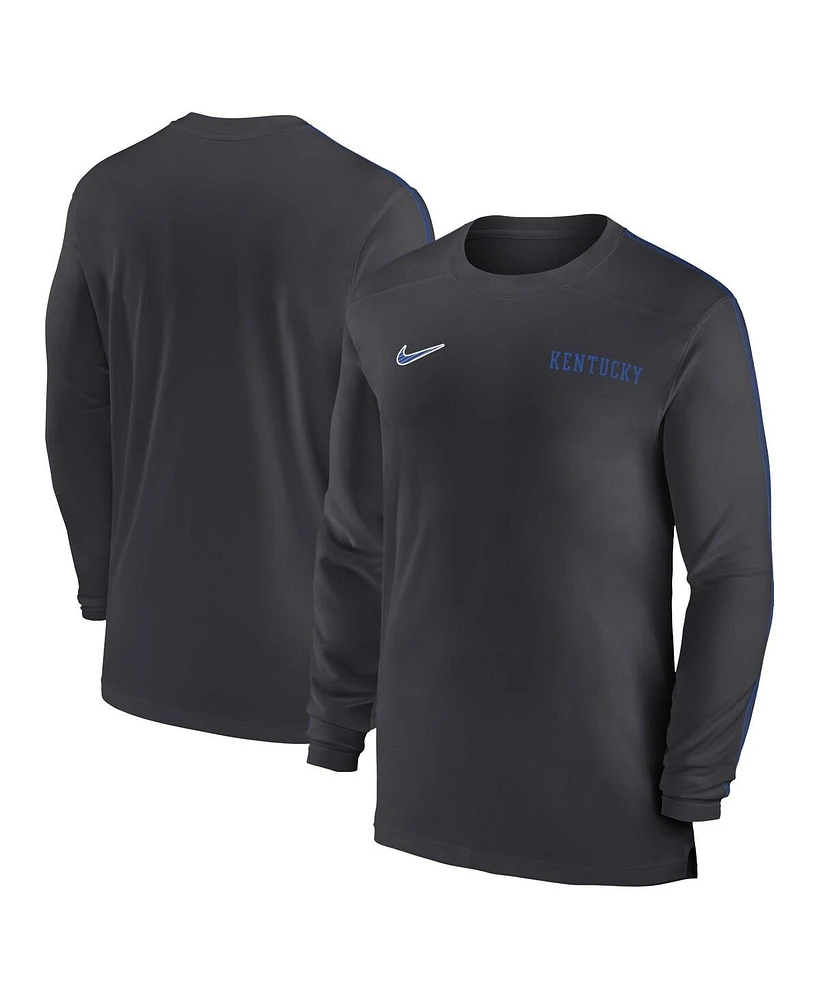 Nike Men's Kentucky Wildcats 2024 Sideline Coach Uv Performance Long Sleeve T-Shirt