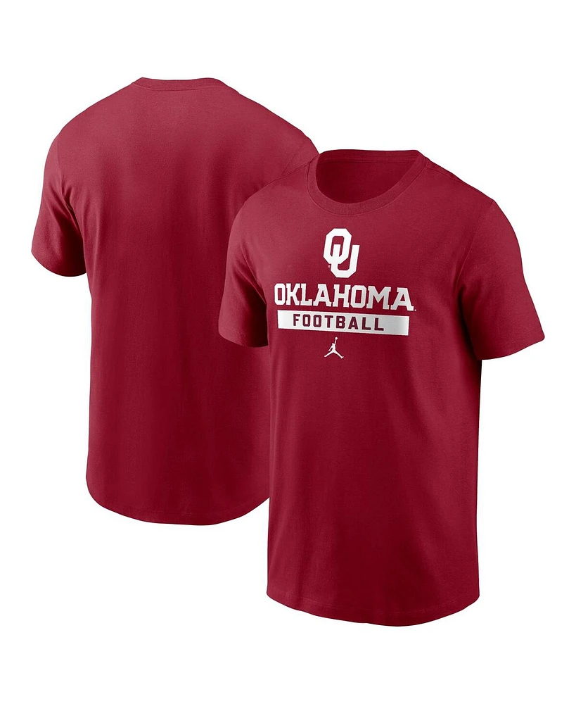 Jordan Men's Crimson Oklahoma Sooners Football T-Shirt