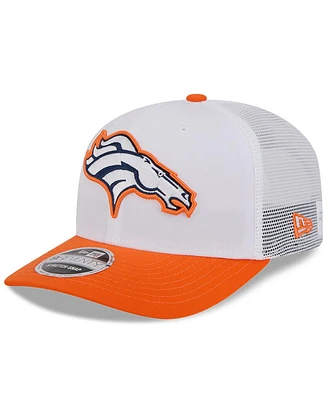 New Era Men's White/Orange Denver Broncos 2024 Nfl Training Camp 9SEVENTY Trucker Hat