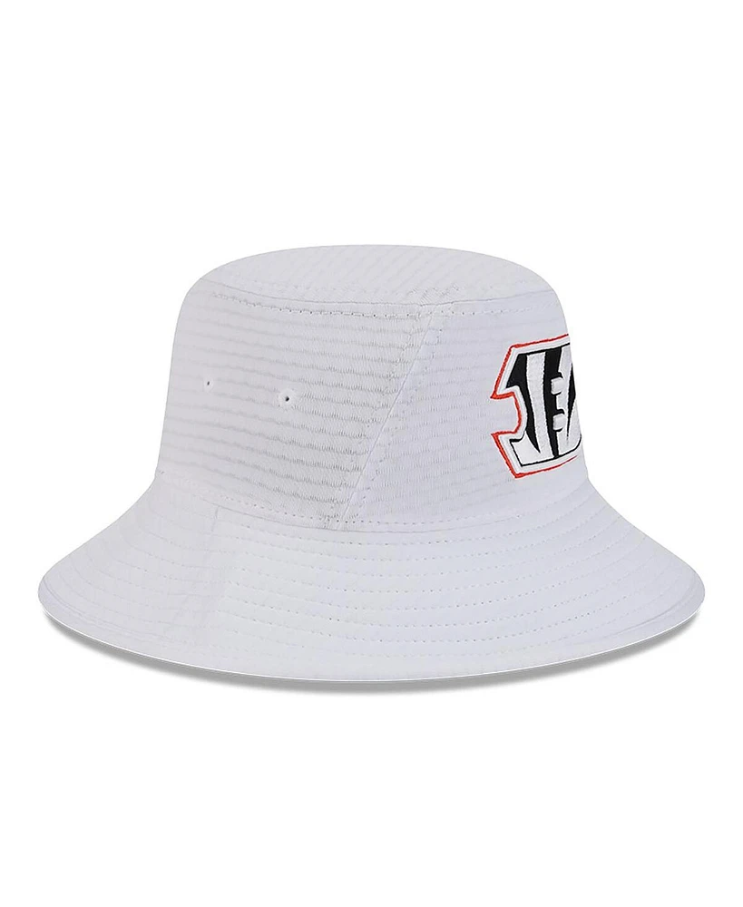 New Era Men's White Cincinnati Bengals 2024 Nfl Training Camp Stretch Bucket Hat