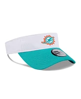 New Era Men's White/Aqua Miami Dolphins 2024 Nfl Training Camp Adjustable Visor