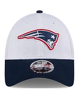 New Era Men's White/Navy New England Patriots 2024 Nfl Training Camp 9FORTY Adjustable Hat