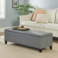 Streamdale Furniture Glouster Storage Ottoman - Contemporary Upholstered Footrest with Hidden Storage