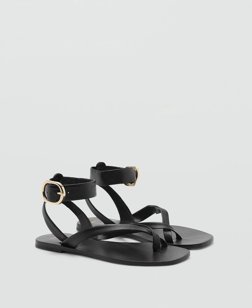 Mango Women's Leather Straps Sandals