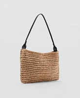 Mango Women's Natural Fiber Shoulder Bag