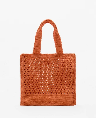 Mango Women's Natural Fiber Shopper Bag