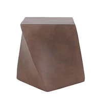 Lightweight Concrete Side Table with Live Edge and Abstract Twisted Design