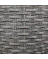 Modern Concrete Basket Weave Patio Side Table with No Assembly