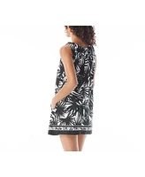 Beach House Style Women's Palm Print Colette Adjustable Tank Dress