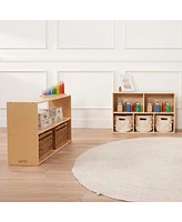 ECR4Kids Streamline 2-Shelf Storage Cabinet, 24in High, Natural