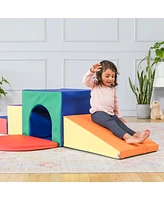 ECR4Kids SoftZone Single Tunnel Maze, Earthtone, 6-Piece