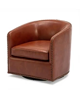 Trenton Swivel Arm Chair - Caramel