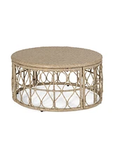 Streamdale Furniture Stunning Woven Wicker Coffee Table for Outdoor Decor