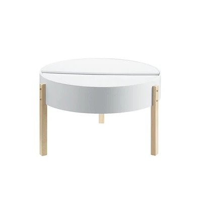 Simplie Fun Bodfish Coffee Table, White & Natural