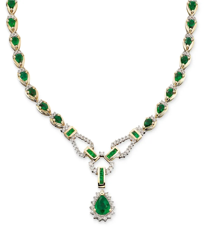 Sapphire (11-3/8 ct. t.w.) and Diamond (1-1/5 Toggle Necklace 14k White Gold (Also Emerald & Ruby)