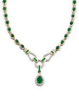 Sapphire (11-3/8 ct. t.w.) and Diamond (1-1/5 Toggle Necklace 14k White Gold (Also Emerald & Ruby)