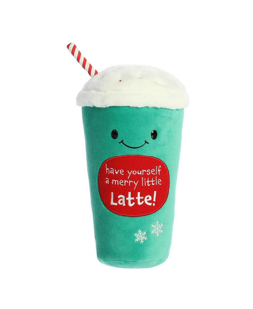 Aurora Medium Merry Little Latte Just Sayin' Festive Plush Toy Green 10.5"